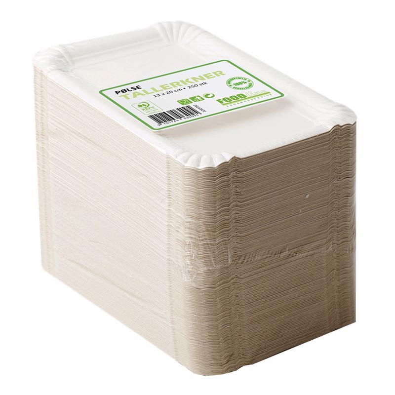 FoodLine Pølsebakke Lamineret Pap Hvid