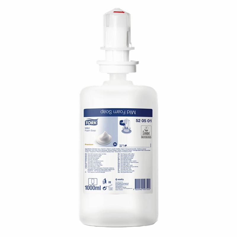 Tork Skumsæbe Premium Mild S4 1 L Hvid