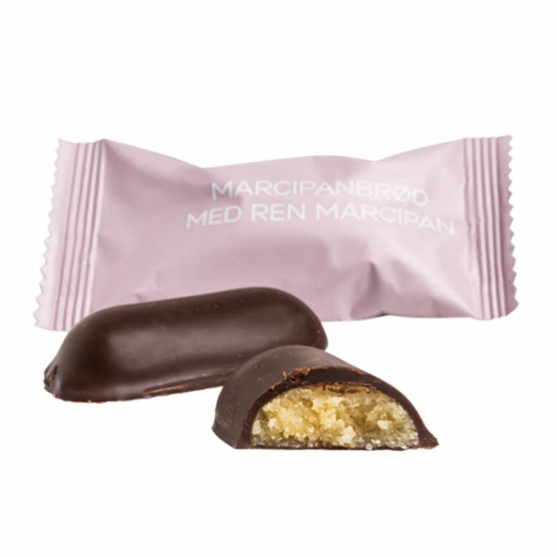 Mini marcipanbrød med mørk chokolade 90 stk